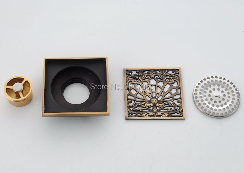 Freie Verschiffen Fantasie Design Messing Kunst Caved Bodenablauf bad