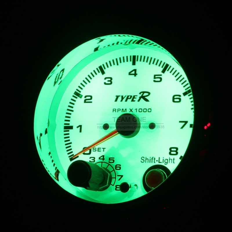 7 Colors 80mm Tachometer Gauge With Shift Light Rpm Meter Racing Car 0