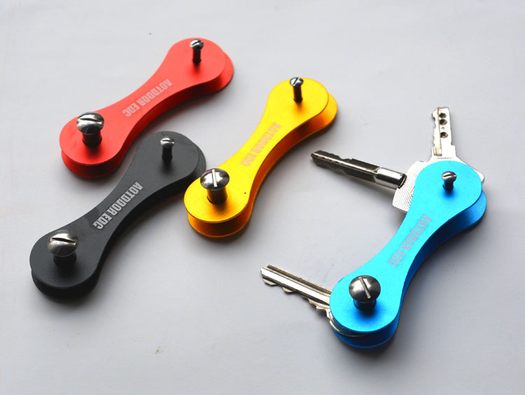 Hard Oxide Aluminum Key Holder Organizer Clip Folder Keychain EDC Pocket Carry