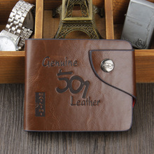 Hot 2015 Crazy Horse Leather Men Wallets Purse Bifold Brand Wallet Retro Design Style Purse For