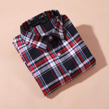 Blusas roupas femininas women Long sleeve plaid Cotton blouse tops fashion 2015 shirt cheap clothes china winter Autumn clothing