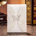 Laser Cut Wedding Invitations White Butterfly Flowers Invitation Card For Party Birthday Customizable Baby Shower Invites