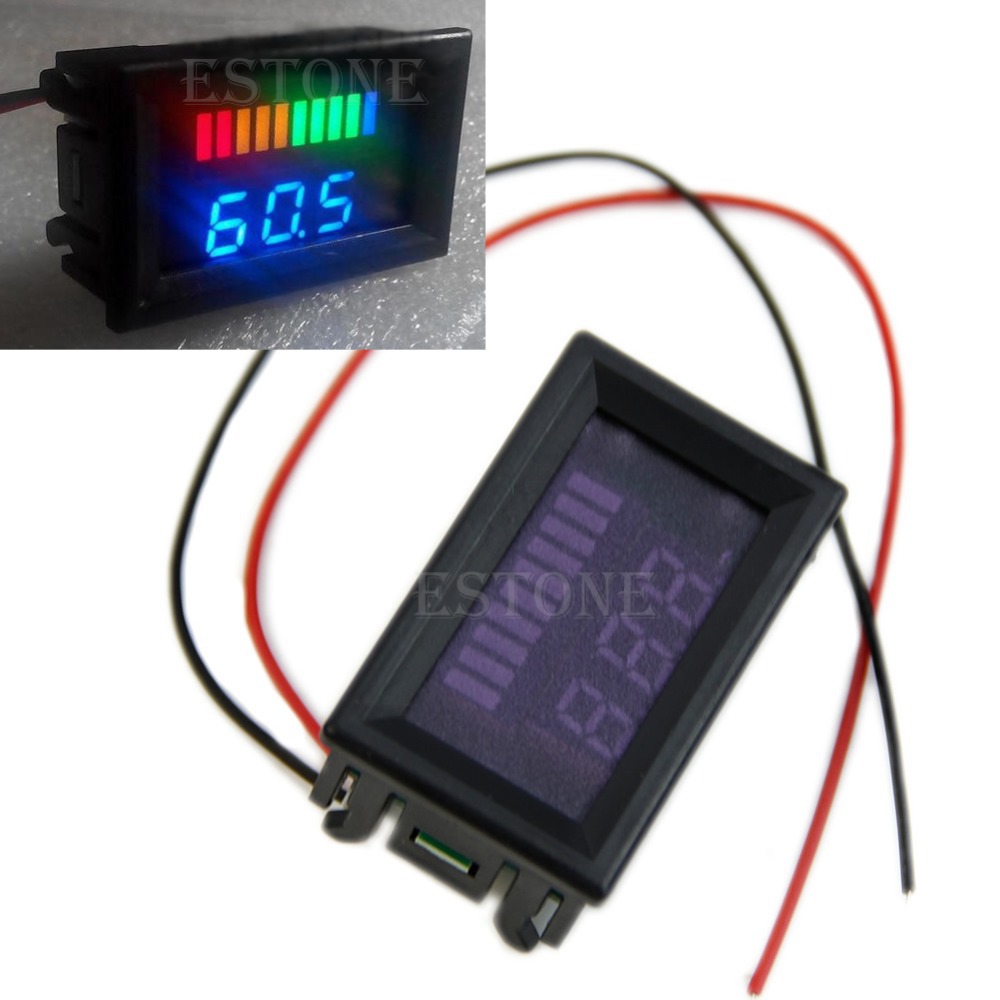 Free Shipping NEW 12v Acid lead batteries indicator Battery capacity LED Tester w/ voltmeter