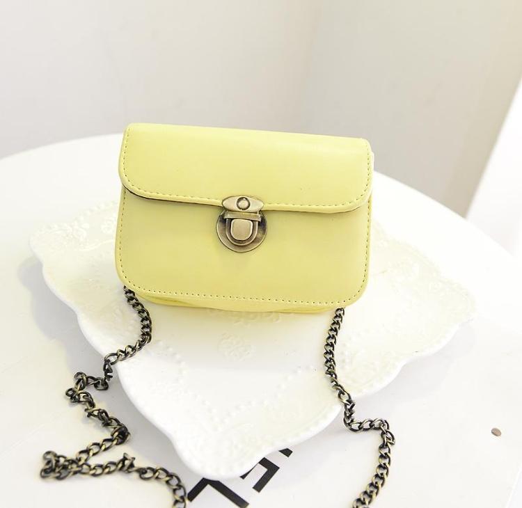 Small PU chain bag woman messenger bag candy fashion girl sweet bag