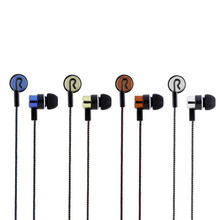 3.5mm Stereo Woven Fiber Cloth Line Headset Device Metal Earphones Jack Promotion