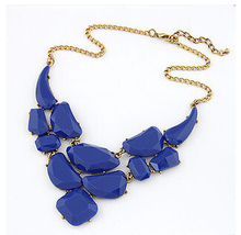 Vintage Jewelry Fashion 2015 New 5 Colors Crystal Resin Statement Necklace Pendants For Women Collier Femme