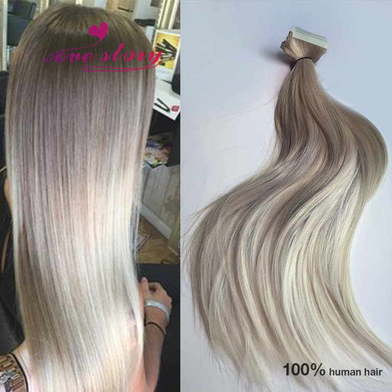 8a human hair ombre tape hair extensions straight ombre blonde tape hair extensions virgin human hair skin weft 100g 40pcs