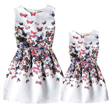 New 2016 Family Matching Clothing Dresses For Girls And Mother European style Girl Dress Family Matching Mother Daughter Clothes