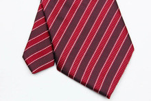 NT0046 Red Black Stripe Smooth Luxury Jacquard Woven Classic Elegant Silk Polyester Man s Business Wedding