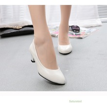 Heels 5CM Slip on Round Toe Women Pumps Work Office Dress Shoes Sexy Ladies Single Shoes