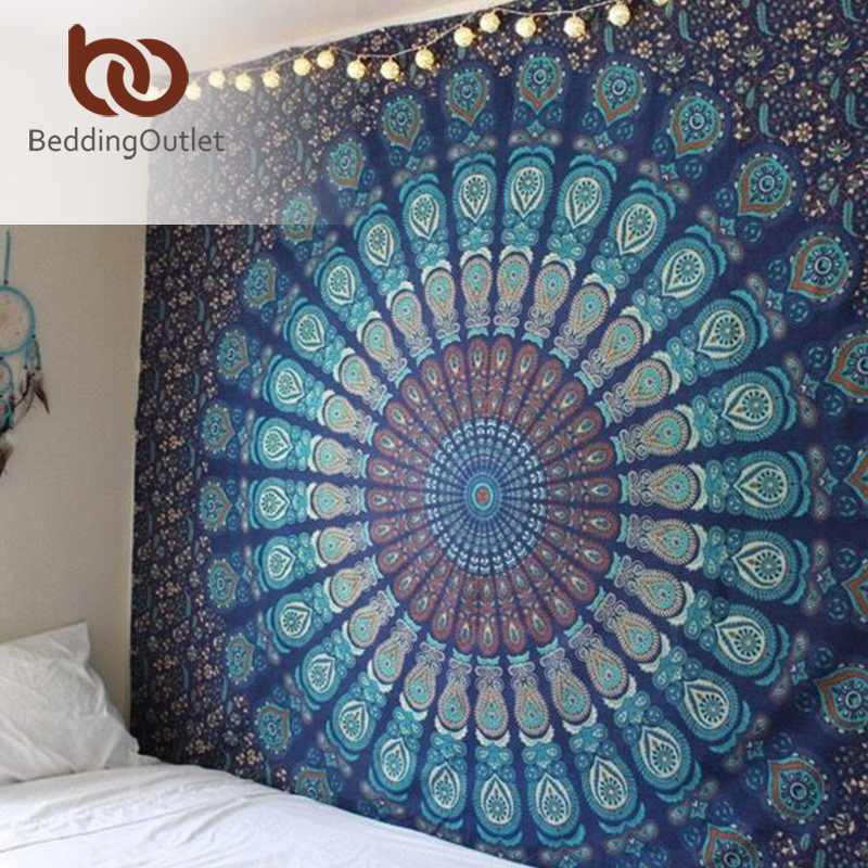 BeddingOutlet Hippie Tapestry Bohemia Bed Sheet Posture Million Fashion 140x210cm Indian Polyester/Cotton Wall Carpet Sale