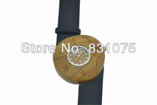 Madera caso verde para mujer reloj de cuero de la alta moda marcas de diseño 2013 nuevo