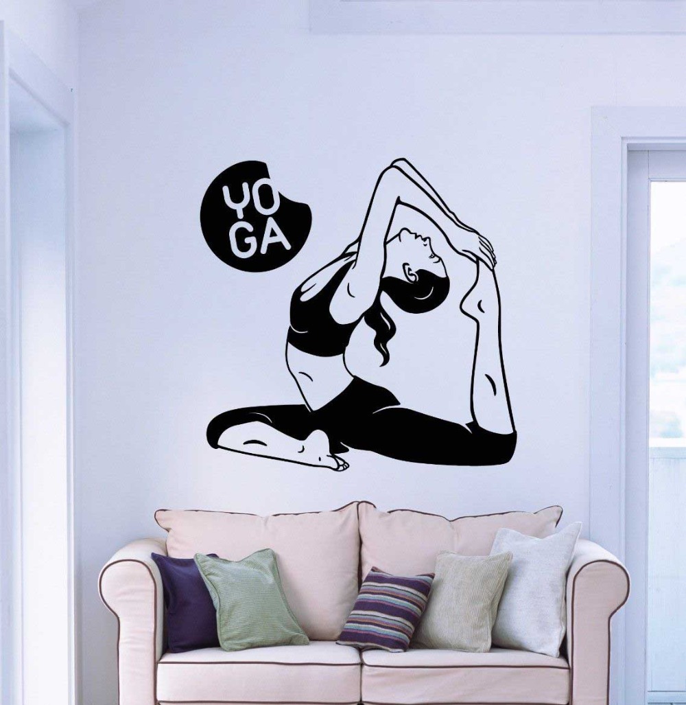 2015 Sport Wall Sticker Home Decor Buddha Yoga Meditation Vinyl Decal Wall Art Mural Paper stikers