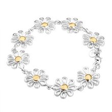 Free transport,925 silver jewellery Bracelet ,Separation daisy bracelet, trend jewellery Bracelet wholesale worth! S199