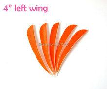 Orange left wing 4 turkey feather 100 purely DIY 50pcs archery bow and arrow hunting wood
