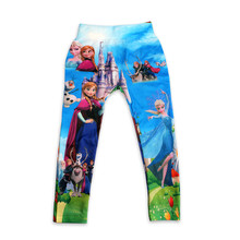 21 Styles Digital Printing Kids Pants Fashion Baby Cartoon Anna Elsa Pattern Leggings For Boy Girl