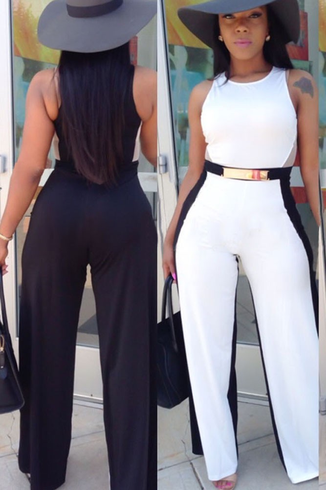 Black-White-Jumpsuit-with-Belt-LC60303