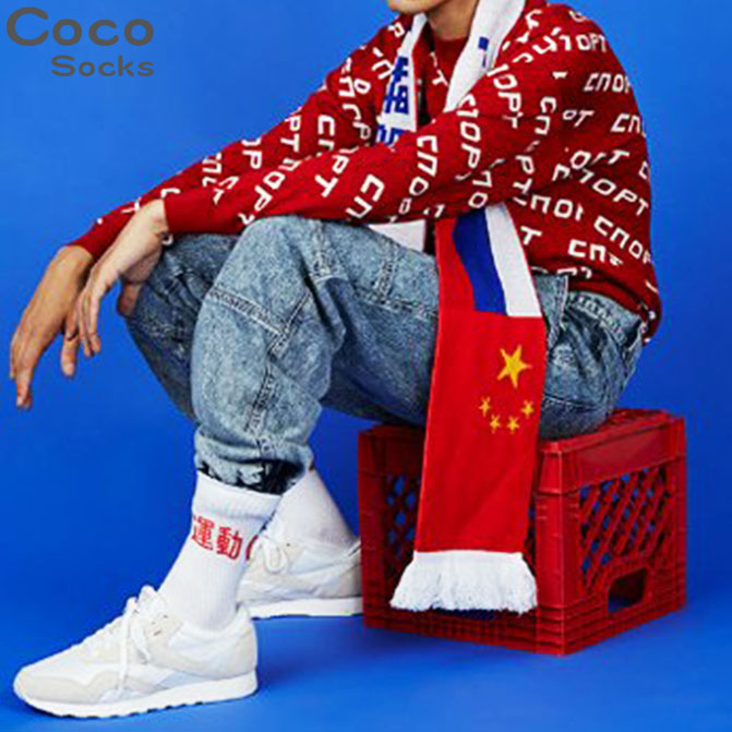 2016 Fashion Gosha Rubchinskiy Mens Socks Compression Running Terry Cotton Sox Male Odd Future Flag Cool Sock 188w