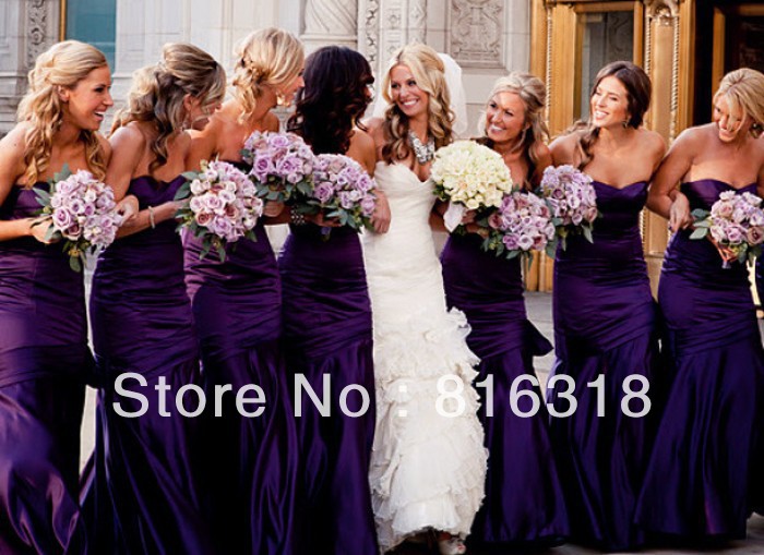 Aubergine bridal dresses