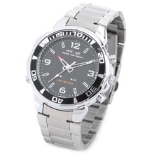 Weide WH-843 deportes analógico + Digital Display de cuarzo reloj de pulsera para hombre – negro + plata ( 1 x SR626 )