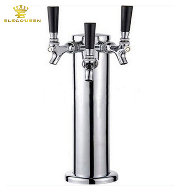 Super quality Stainless steel Triple beer tap , Chrome Triple Faucet Draft Beer Tower