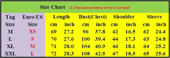 Size chart