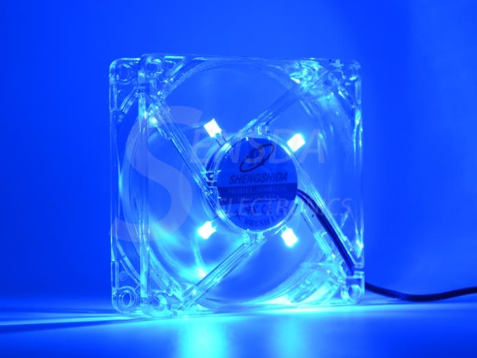 pc computer fan 80mm with 4ea led 8025 8cm silent DC 12V LED luminous chassis molex