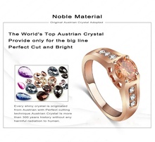 Fashion Jewelry 18K Rose Gold Platinum Plated Engagement Ring with Genuine SWA Elements Crystal Ri HQ1002