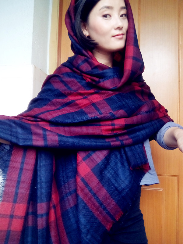 2015 new fashion women scarf super long large font b tartan b font scarf 3 colors