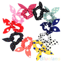 10Pcs Rabbit Ear Hair Tie Bands Accessories Japan Korean Style Ponytail Holder 2MWR