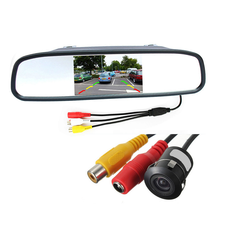 Waterproof 170 Lens Angle CMOS Car Rearview Parking Camera with 4.3 Inch TFT LCD Monitor for Reversing Backup Parking Assitance