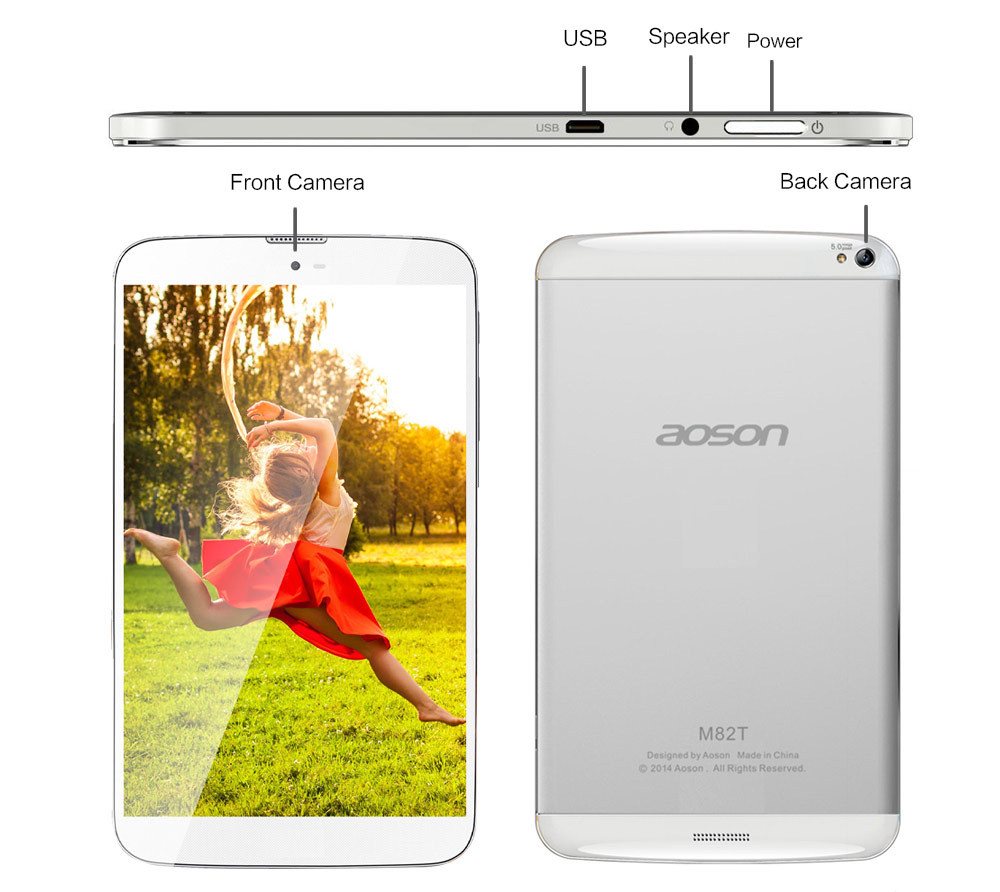 SG Post Free 8 inch Built 3G Phone Call Tablet Aoson M82T Quad Core MTK8283 Android