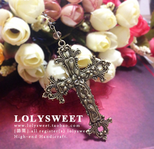 High quality! girlfriend Valentine’s Day gift hands Gothic flower zinc alloy vine Cross retro Necklace Limited famous brand
