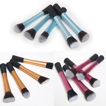 1Set 5PCS Multi colors Professional Cosmetic Foundation Powder Blush Brush Makeup Tool