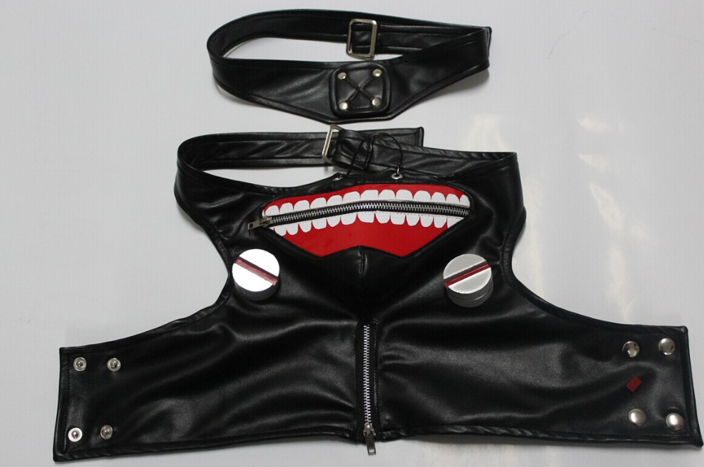 Tokyo Ghoul Ken Kaneki "Eye patch" Black Leather Cosplay Maskin