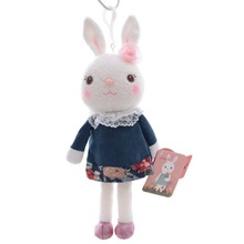 Hot Selling Cute METOO Mini Jeans Skirts Tiramisu Bunny Rabbit Plush Bag Toy Doll 9” New Free Shipping #LN