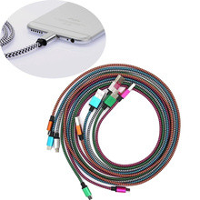 Luxury 1m 2m 3m Aluminum Metal Durable Braided Mobile Phone Micro USB Data Sync Charging Cable For iPhone 6 6s Plus 5s 5C