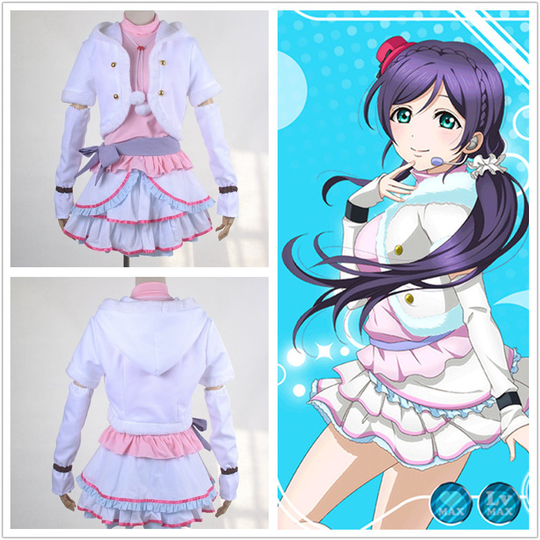 LoveLive! SNOW HALATION Tojo Nozomi cosplay costume White Dress Suit for Girls Halloween costumes