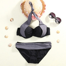 Swimwear 2016 Women Triangle Bikini Women Push-Up Bikini Set Swimwear Padded Swimsuit Bandeau Bra Beachwear Woman sportswear