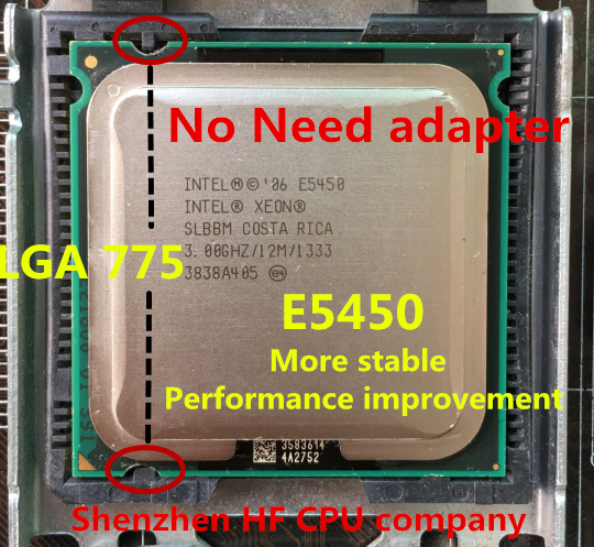 Intel Xeon E5450 Процессора (3.0 ГГц/12 М/1333) рядом с LGA775 Core 2 Quad Q9650 cpuworks (LGA 775 материнская плата не требуется адаптер)