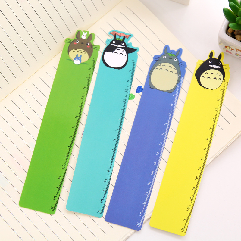 15cm Kawaii Cartoon Animal Totoro Stationery Soft Plastic Ruler Sewing Ruler Straight Ruler Drop Shipping 100pcs/lot ARC1238