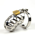 2016 NEW Chastity Device Stainless Steel Male Chastity Belt Top Quality Openwork Cock Cage Lock Metal