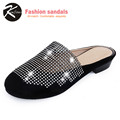 Kimfoxes 2017 Summer Women Slippers Crystal Rhinestone Comfortable Sandals Flip Flops Female Beach Sandals Size 35