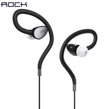 Original ROCK Zircon Sport Stereo Earphone Running Headphones with Mic Flexible Memory Ear Hooks Sweatproof Piston Headset