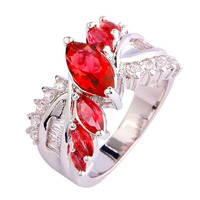 Wholesale Fascinate Women Pink Tourmaline & White Topaz 925 Silver Ring Size 6 7 8 9 10 Bridal Nice Jewelry Rings Free Shipping