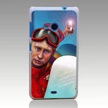 President Putin with my self Hard White Case for Nokia Microsoft Lumia 535 630 640 640XL 730 Phone Cover Back