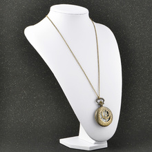 New Fashion Antique Bronze Punk Round Pocket Watch Necklace For Women and Men With Long Chain