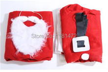 Christmas Santa Claus clothes complete set clothes pants hat beard belt Adult Non Woven Clothing Costume