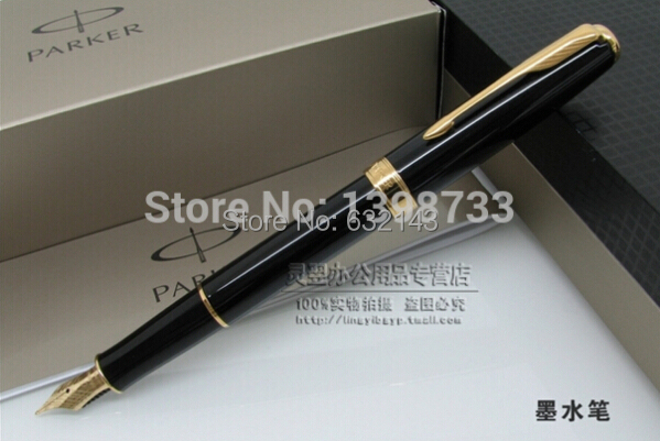 Parker pen (PARKER) 08 drow series Black and gold Fountain Pen .Free delivery and gift box series