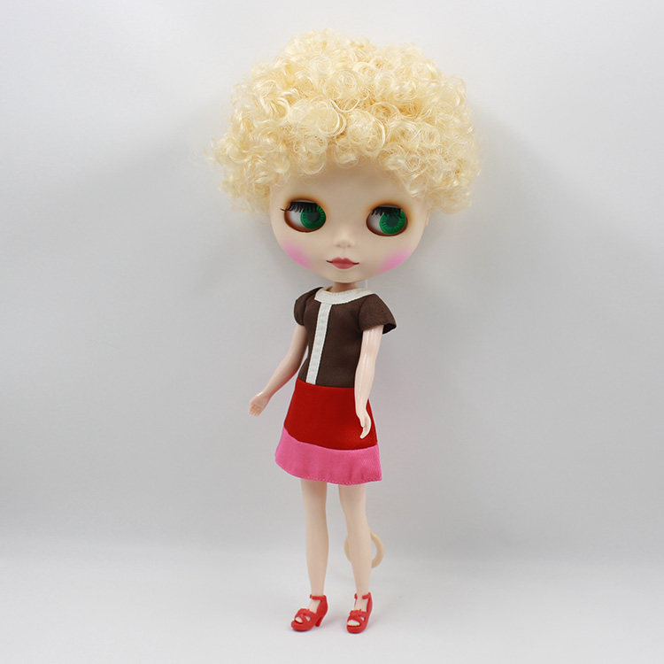 Nude fashiondolls in Doll Bonecos Blyth doll diy Short yellow curly hair DIY bjd doll toys baby dolls for girl gifts